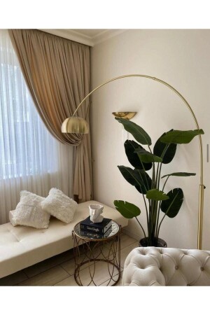 Büyük Deve Boynu Ayaklı Aydınlatma Kaplamalı Ve Boyalı Lambader - Mgm