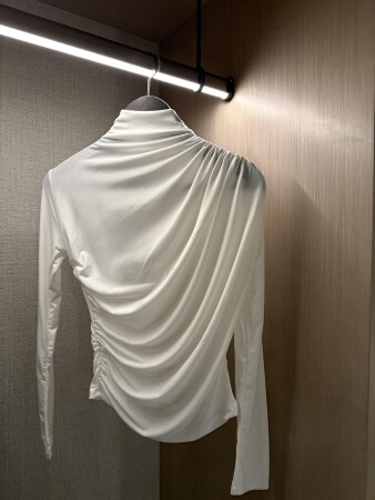 Büzgülü Sandy Bluz - Beyaz - Duendeca