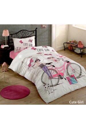 By Taç Nevresim Takımı Cute Girl Tek Kişilik Genç Desen 2539-07 - Kristal