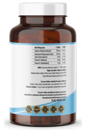 ® Calcium Magnesium Çinko D&k (kalsiyum Magnezyum Çinko) 120 Tablet ncscalcium120 - 2