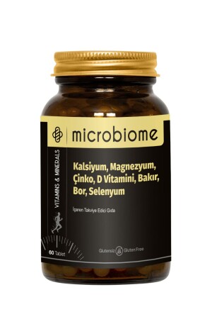 Calcium-Magnesium-Zink-Vitamin D-Kupfer-Bor-Selen 60 Tabletten - Microbiome