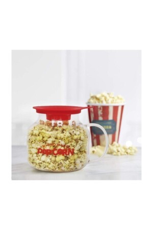 Cam Mikrodalga Mısır Patlatma Kabı Borosilikat borosilicate-popcorn1 - 2