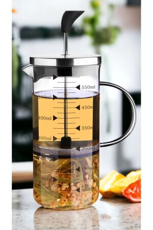 Cambu 600ml 3 Ü 1 Arada (ATEŞE DAYANIKLI) French Press Demlik- Ölçü Kabı - Comprox
