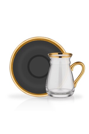 Camıllow Siyah Tekli Kulplu Çay Seti 02GLR 11045 - 1