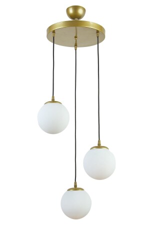 Candy Modern Tasarım Cafe - Mutfak - Salon Eskitme Renk Beyaz Camlı 3 Lü Avize CAN3 - Modavize