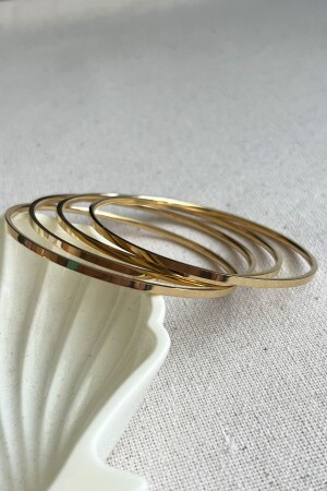 Caprea Çelik 17 CM ÇEVRELİ Dörtlü Ajda Kelepçe Kararmaz Kadın Bilezik - Moda