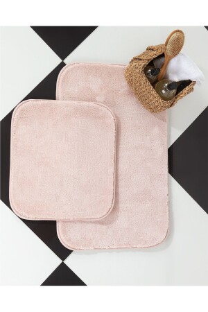 Carol 2'li Banyo Paspası - Pudra - 50x80 Cm - Madame Coco