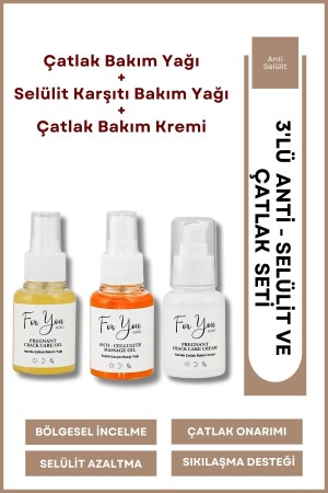 Çatlak Bakım Kremi- Çatlak Bakım Yağı Ve Selülit Karşıtı Bakım Yağı 3lü Fırsat Paketi - For You Gold