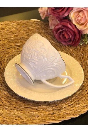 Çay Fincan Takımı Platin Yaldızlı Rosen-200 SEVGI21689 - İpek