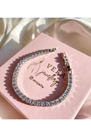 Çelik Bileklik Çelik Kare Taşlı Su Yolu Bileklik - Bee