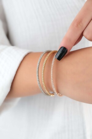 ÇELİK GOLD - ROSSE - GÜMÜŞ RENK 3 LÜ ZİRKON TAŞ SU YOLU BİLEKLİK SETİ RENK ATMAZ - Jack Ferrero