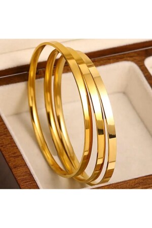 Çelik Kalın Ajda Bilezik Kararmaz 3 Adet (19-22CM) (2 YIL ITHALATÇI GARANTİLİ) - İnn Jewellery
