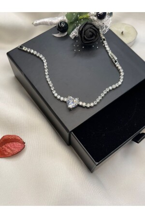 Çelik kalpli su yolu bileklik - Ismim Bijuteri