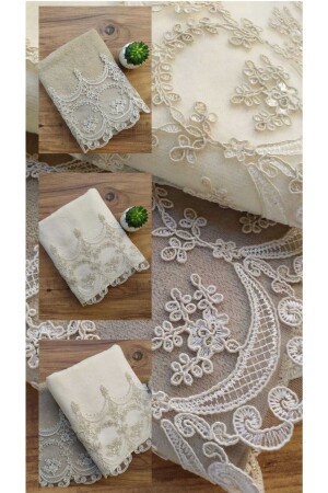 Çeyizlik Fabella Kadife El Ve Yüz Havlu Seti 2'li 50-90cm CBHVL03 - Çeyiz Bahçesi