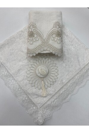 Çeyizlik Fransız Güpürlü 2'li Havlu Bohça Takım - Ayhanhome