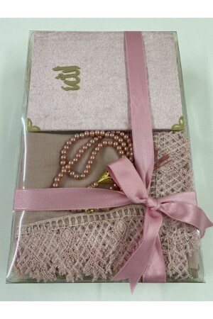 Çeyizlik- Hediyelik- 4'lü Gelin Bohçası Seti- Iğne Oyalı Namaz Örtüsü- Tafta Seccade- Yasin- Tesbih - Ayhanhome