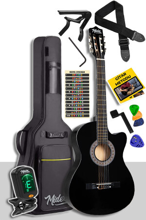 Cg390bk-xbag Siyah Klasik Gitar 4/4 Sap Ayarlı Kesik Kasa Full Set 22642 - 1