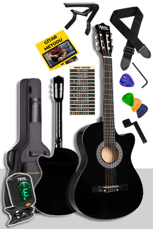 Cg390bk-xbag Siyah Klasik Gitar 4/4 Sap Ayarlı Kesik Kasa Full Set 22642 - 2