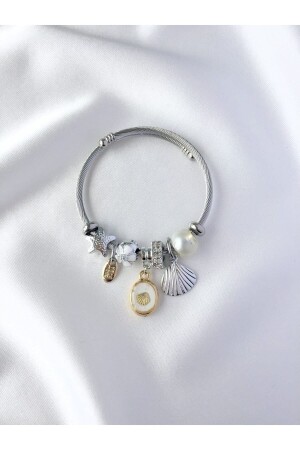 Charmlı Deniz Kabuklu Çelik Bileklik - Aurora Jewelry