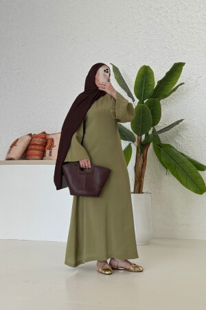 Çift İpli Geniş Kol Elbise Haki - Nuuwears