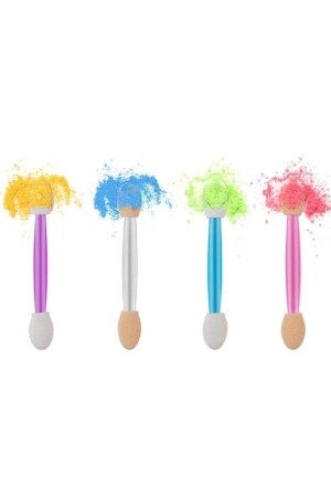 Çift Yan Göz Farı-Kaş-Dudak Eyeliner Fırçası-Sünger Uçlu Oval Makyaj Fırçası & Aplikatörü - Hirosh