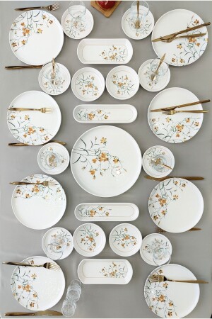 Çiğdem Model 8 Kişilik 25 Parça Kahvaltı Takımı Kahvaltı Seti[ Sarı 8] - Yiğit Seramik Züccaciye