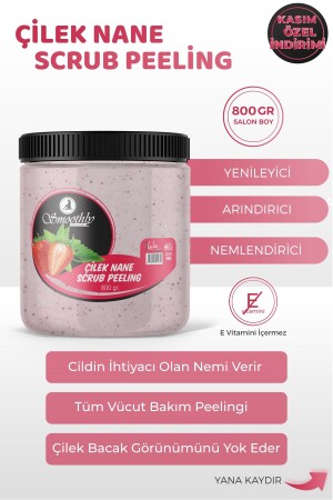 Çilek & Nane Aromalı Canlandırıcı & Yumuşatıcı El Ayak Ve Vücut Bakım Peelingi 800gr ÇİLEKNANEPEELİNG800GR - Smoothly