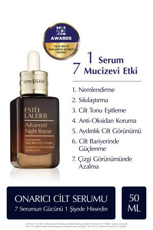 Cilt Bakım Seti - Advanced Night Repair Serum 50ml Göz Kremi 5ml Supreme Soft Nemlendirici 15ml ELTY32 - 2