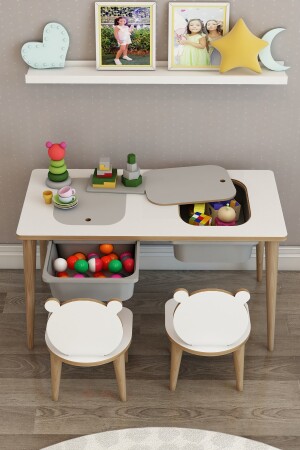Çocuk Oyun Etkinlik Çalışma Masası Arkalıklı masaorg-b - 1