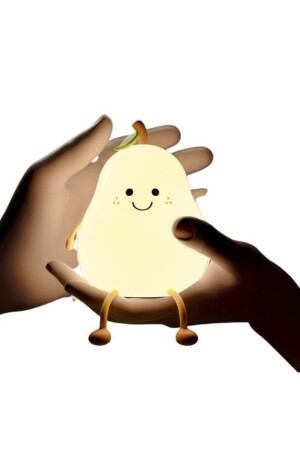 Çocuklar Için Armutlu Tasarımlı Silikonlu 3 Kademeli Gece Lambası - Schulzz