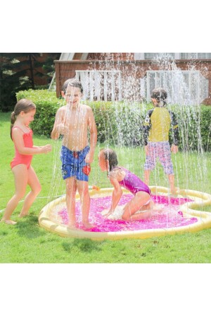 Çocuklar için Fıskiyeli Yuvarlak Oyun Su Matı Havuzu Yağmurlama Matı Su Havuzu 170 cm 36350a - 2