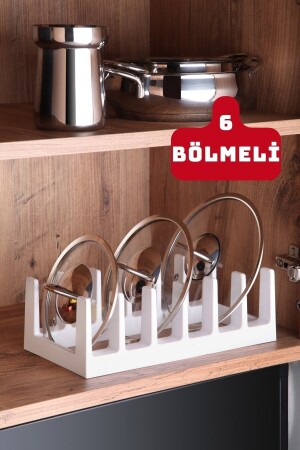 Çok Amaçlı Plastik Tabak- Tava & Tencere Kapağı Düzenleyici Beyaz - Nandy Home
