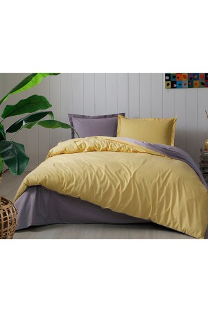 Colormix Einzelbettbezug-Set Senf Anthrazit - Özdilek