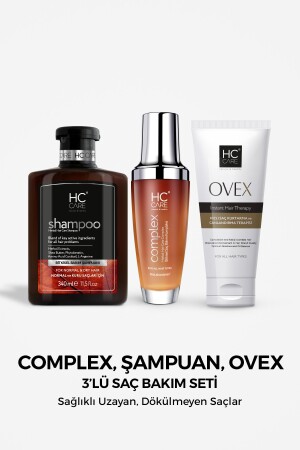Complex, Şampuan, Ovex, 3'lü Bitkisel Saç Bakım Seti S9-80050 - 1