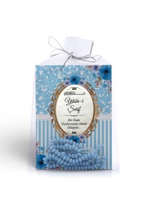 Concept Gift 24-teiliges Mevlid-Geschenk-Yasin-Set mit Tüllbeutel und blauem Rosenkranz zur Verteilung - Kuransepeti