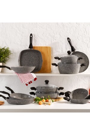 Cory Yanmaz Yapışmaz Kare Grill Tava 28cm-gri 1S0831-22002-GRI03 - Schafer