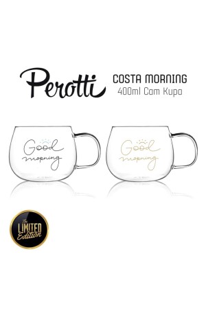 Costa Good Morning 400 ml 2'li Cam Kupa Magnolya Bardağı Brosilikat ZÜCC68995 - 5