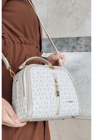 Cremefarbene Kombination aus verstellbarer Handtasche und Geldbörse mit langem Riemen für Damen TM1137 - 3