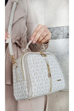 Cremefarbene Kombination aus verstellbarer Handtasche und Geldbörse mit langem Riemen für Damen TM1137 - 5