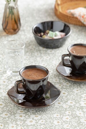 Cristallo Keramik-Set mit 2 Kaffeetassen 100 ml braun 10035652 - English Home