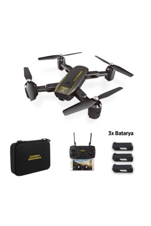Cx015 Wifi Kameralı Katlanabilir 1080p Smart Drone + 3 Batarya CRB-043 - 1