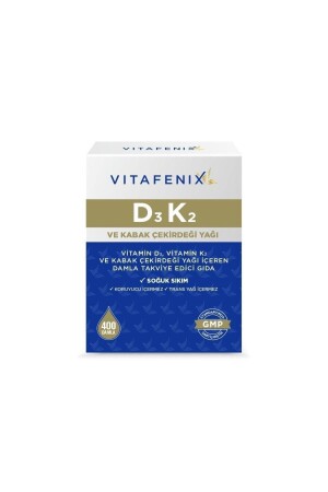 D3k2 Ve Kabak Çekirdeği Yağı Içeren Takviye Edici Gıda D3 Vitamini / K2 Vitamini - 1