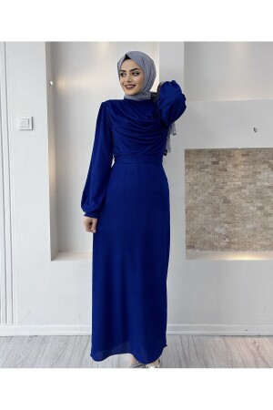 Dagaje besonderes silbernes Hijab-Abendkleid - Modasusev