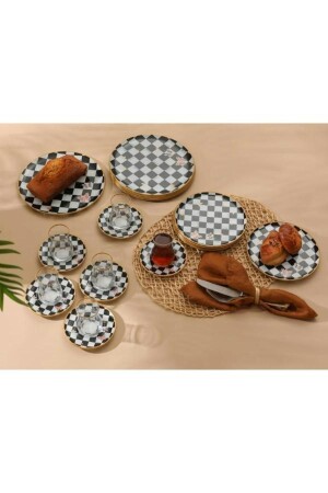 Damalı 24 Prç Set Damalı 24 prc kupsuz set - GÜRCÜGLASS