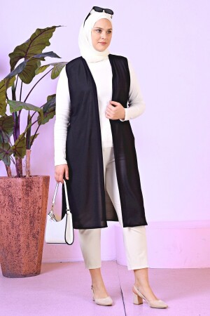 Damen Hijab Kleidung Große Größe Sommer Mutter Weste Schwarz 4804sevimG2 - Ferace