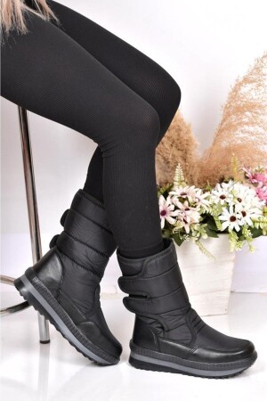 Damen Kinder Klettband Schwarz Farbe Täglicher Winter Winter Schneesichere Schneestiefel mit Wolle innen - Twingo