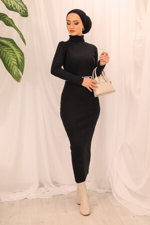 Damen-Kleid mit halbem Rollkragen, Bleistiftmodell, Camisole-Stoffkleid, Hijab, geeignete Länge 135 cm, ohne Gürtel 539329-75522KFR2937 - 5