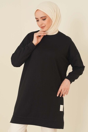 Damen-Tunika, saisonal, lockerer Rundhalsausschnitt, bestickt, lange Hijab-Tunika, lang, sportlich, Modell Saison-Tunika B102 - 1
