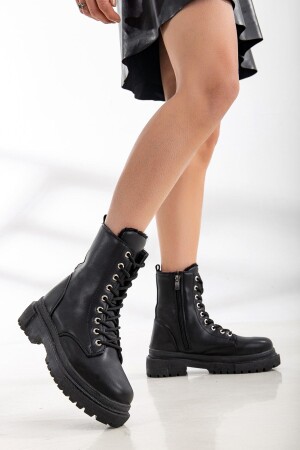 Damen Vollfell innen orthopädisch garantiert 5 cm rutschfeste Gummisohle sehr leichte Stiefel schwarz Erl. ZB1300 - MPP