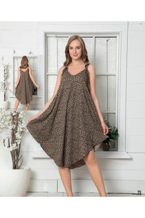 Damenkleid mit Leopardenmuster und Seilträgern - Enmodaiçgiyim